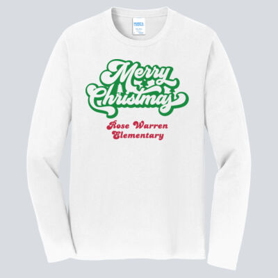 Adult Long Sleeve Shirt - Winter - Merry Christmas Red and Green  Thumbnail